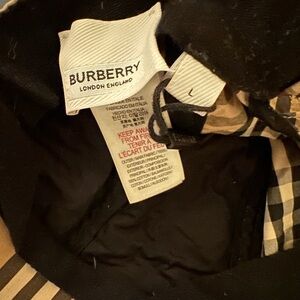 Burberry Beige and Black Checkered Hat
